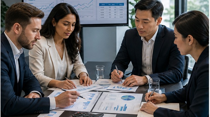 Business strategy meeting visual